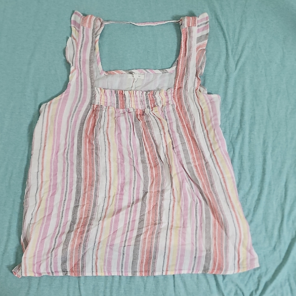 Maurices Pink and White Striped Blouse